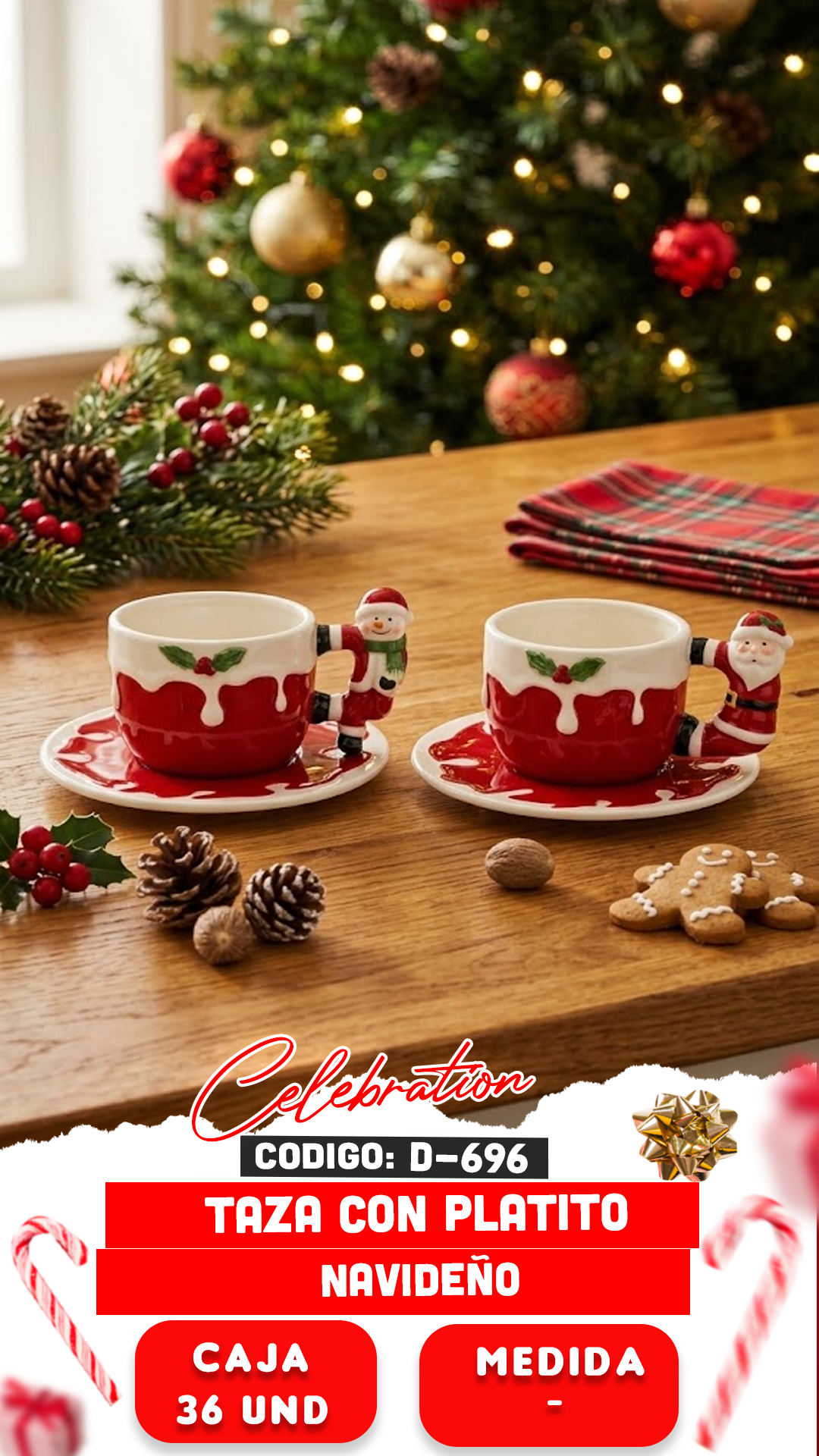TAZAS Y PLATITO NAVIDEÑO