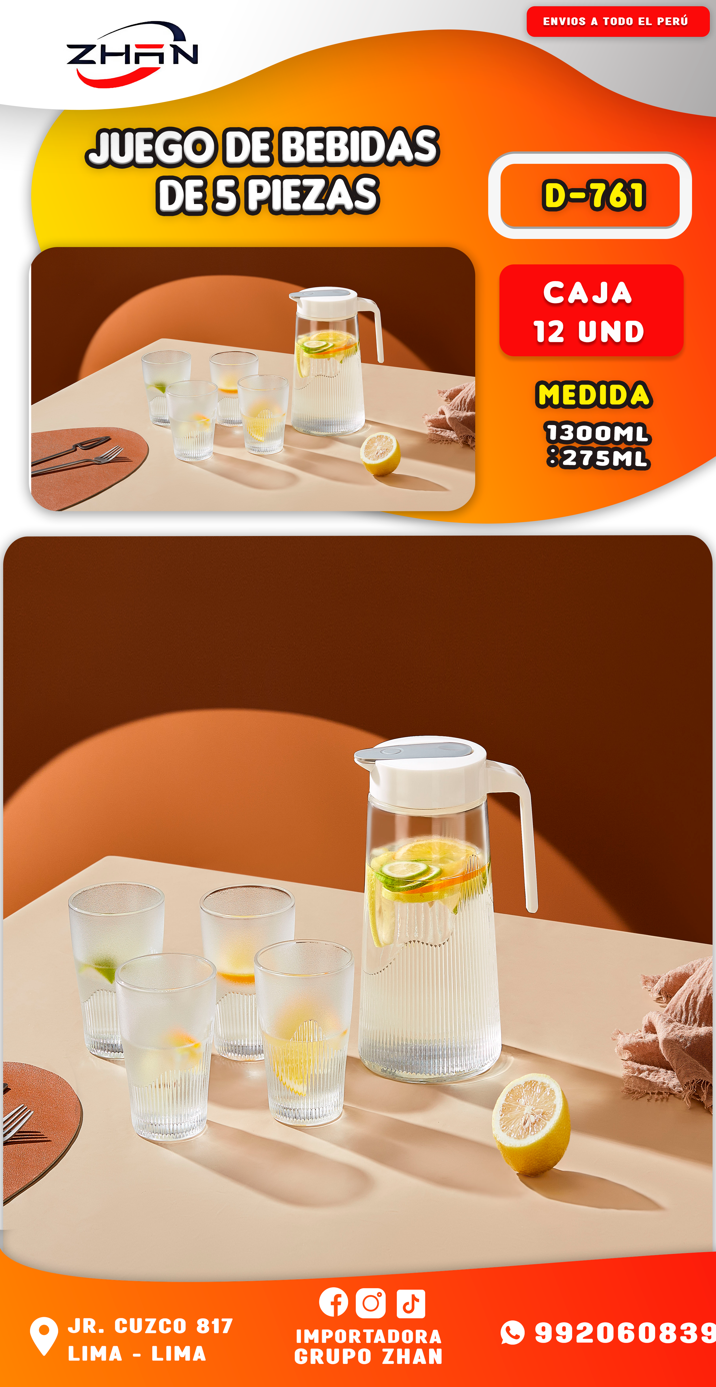 SET DE JARRA Y VASOS