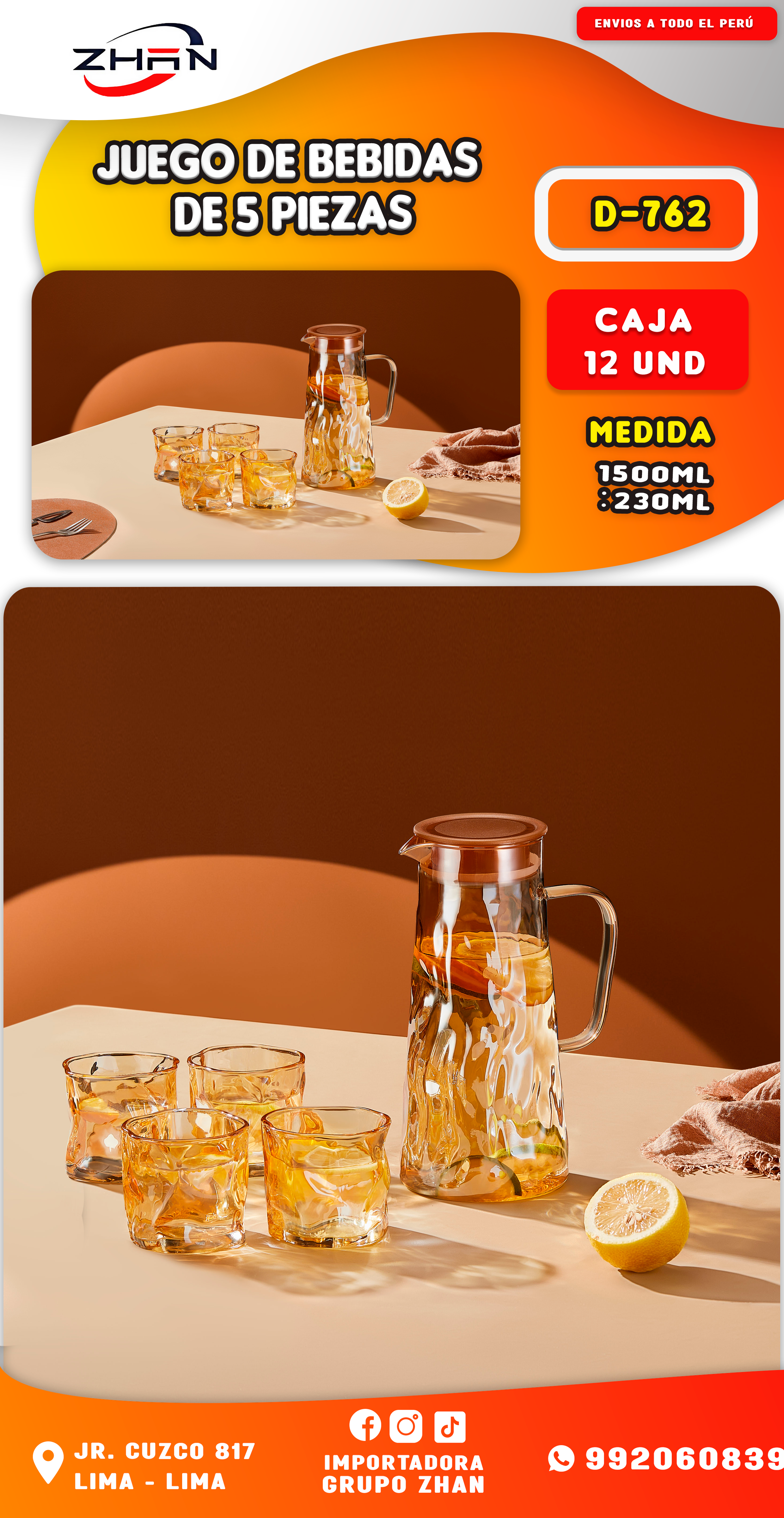 SET DE JARRA Y VASOS