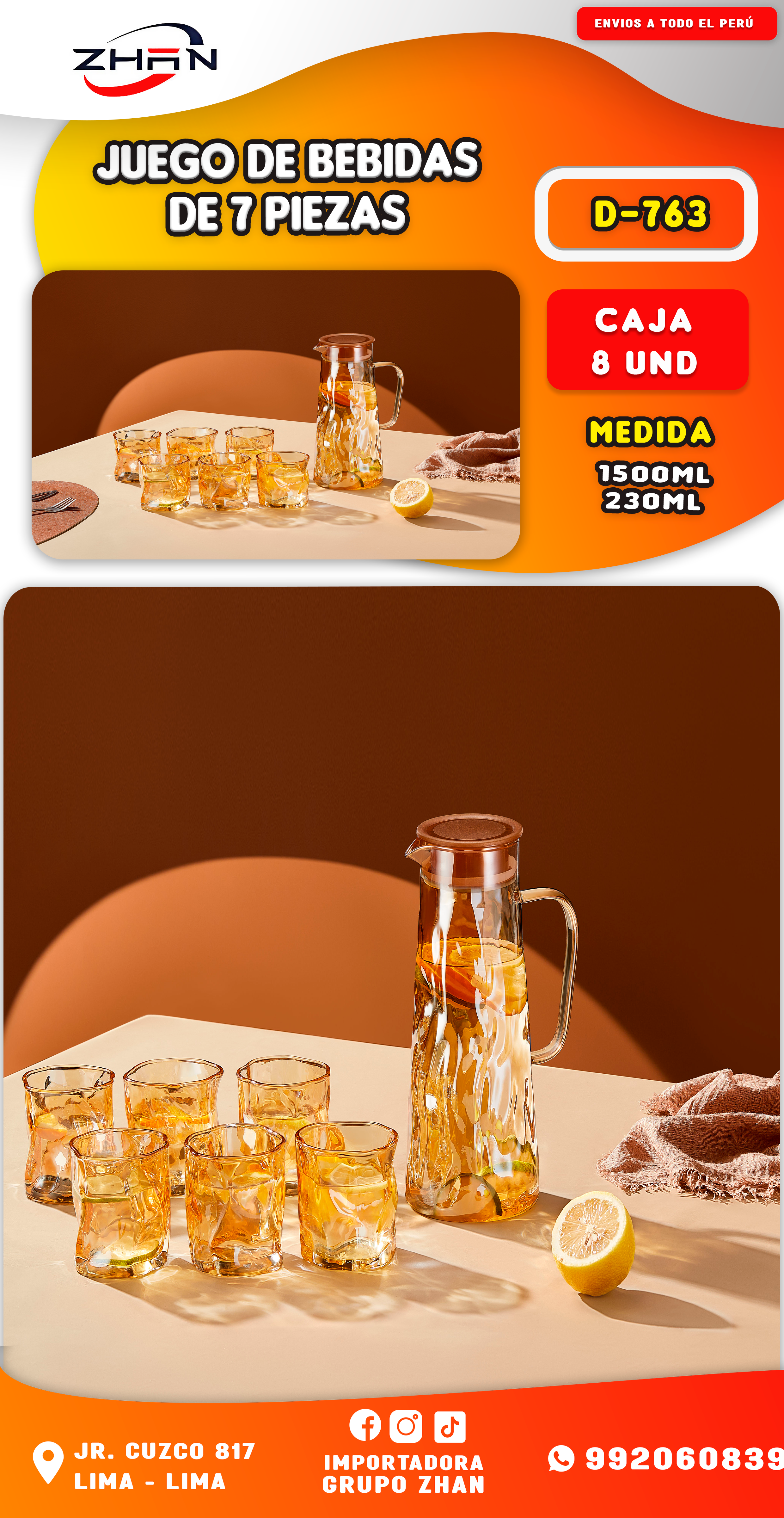 SET DE JARRA Y VASOS