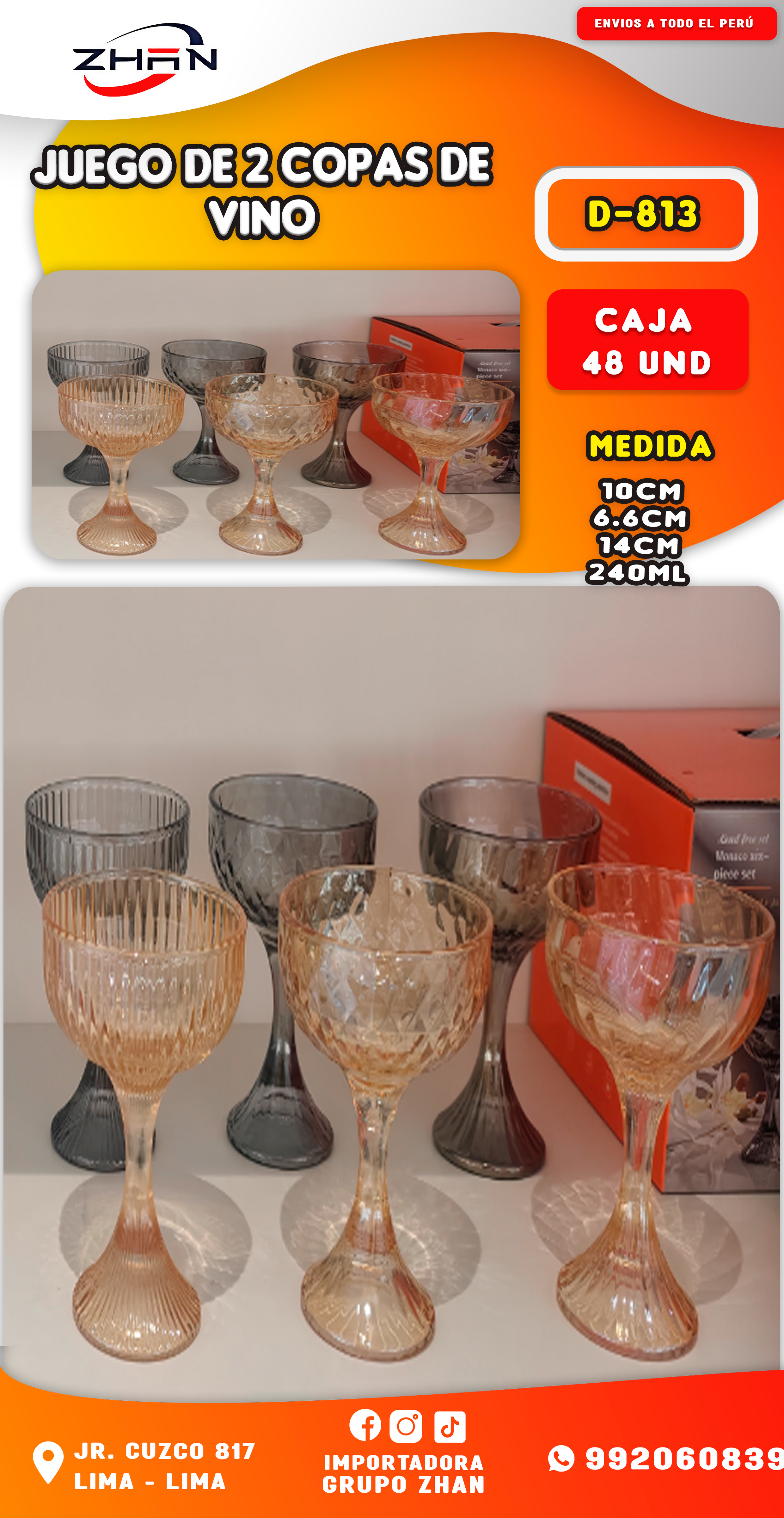 JUEGO DE 2 COPAS DE VINO