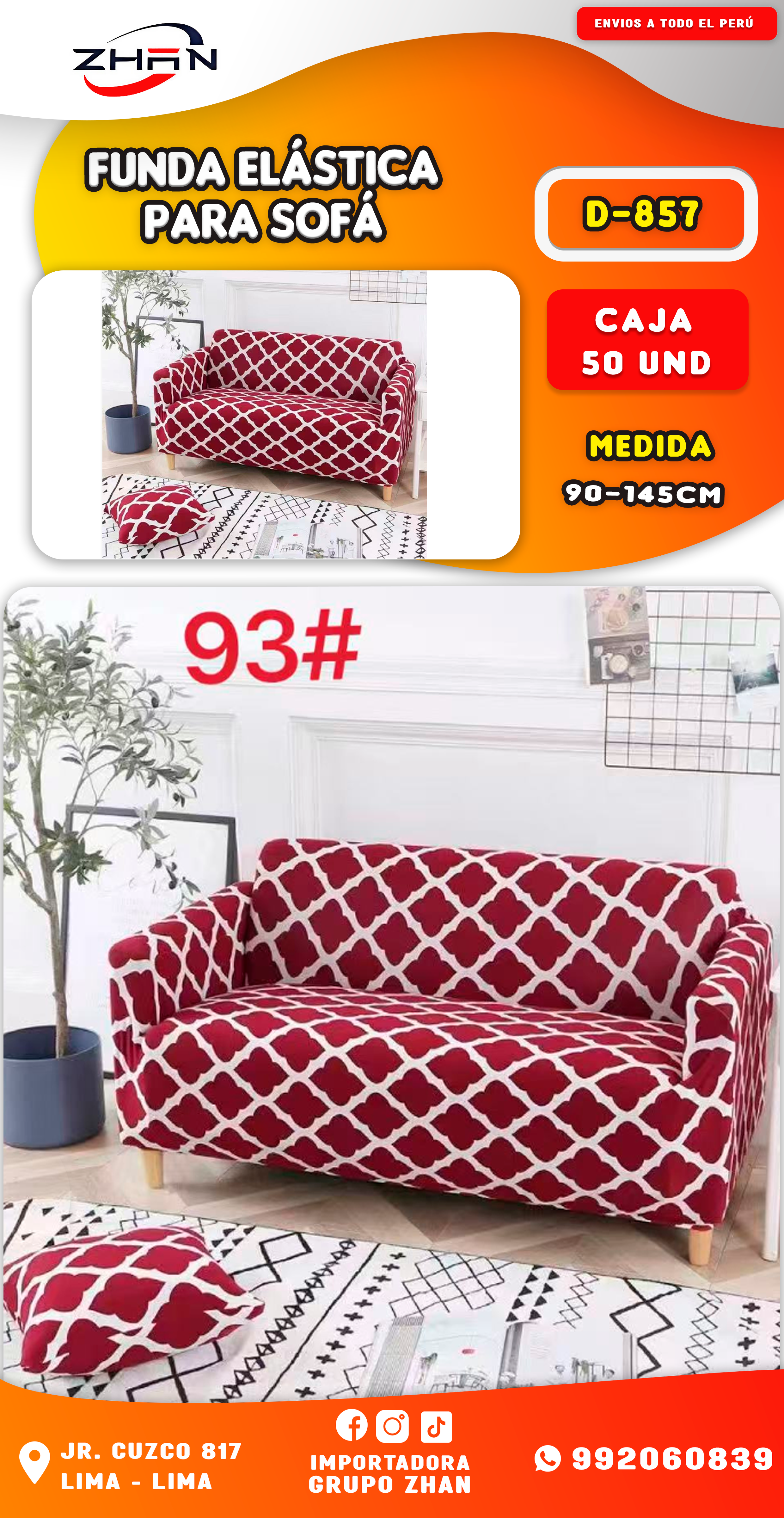 FUNDA ELÁSTICA PARA SOFÁ