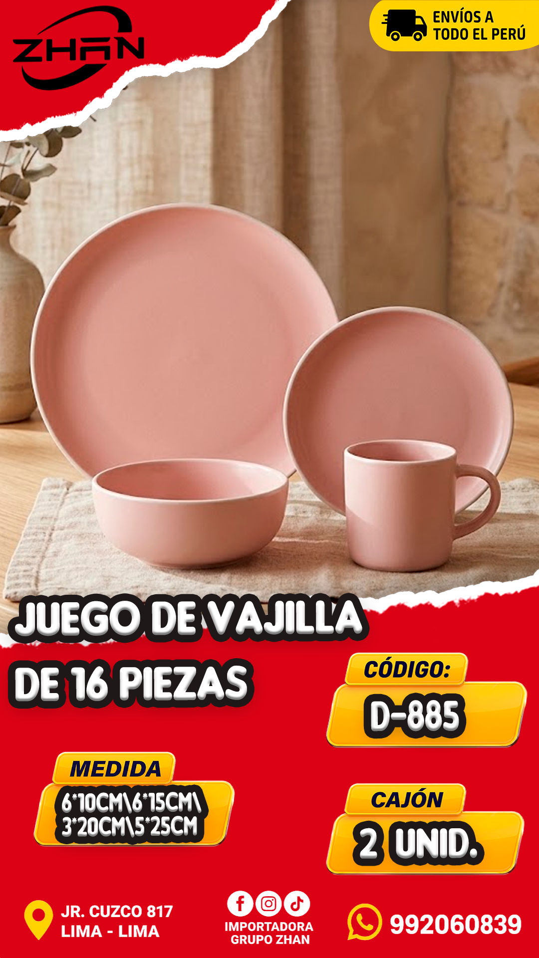 JUEGO DE VAJILLA DE 16 PIEZAS