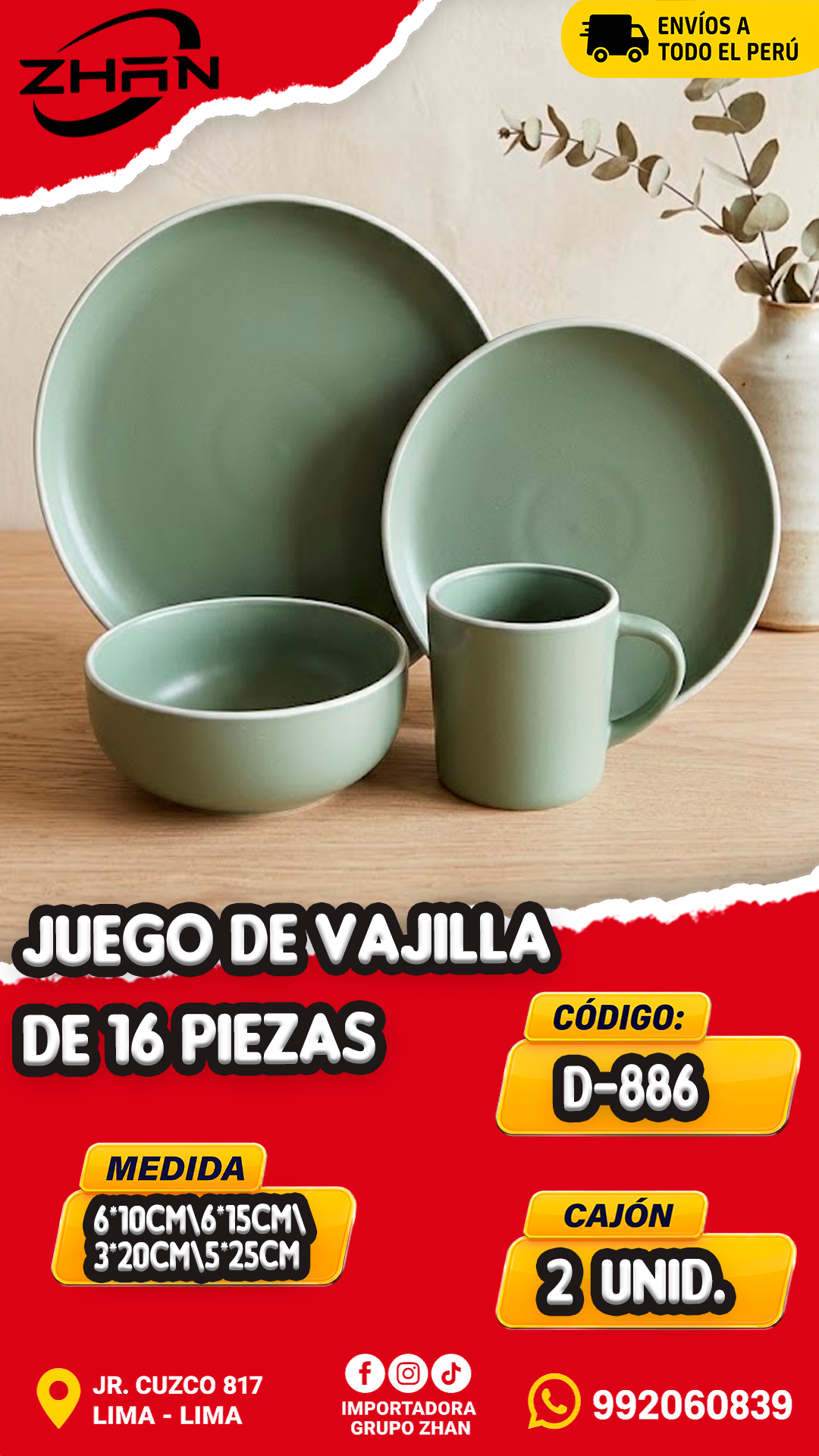 JUEGO DE VAJILLA DE 16 PIEZAS