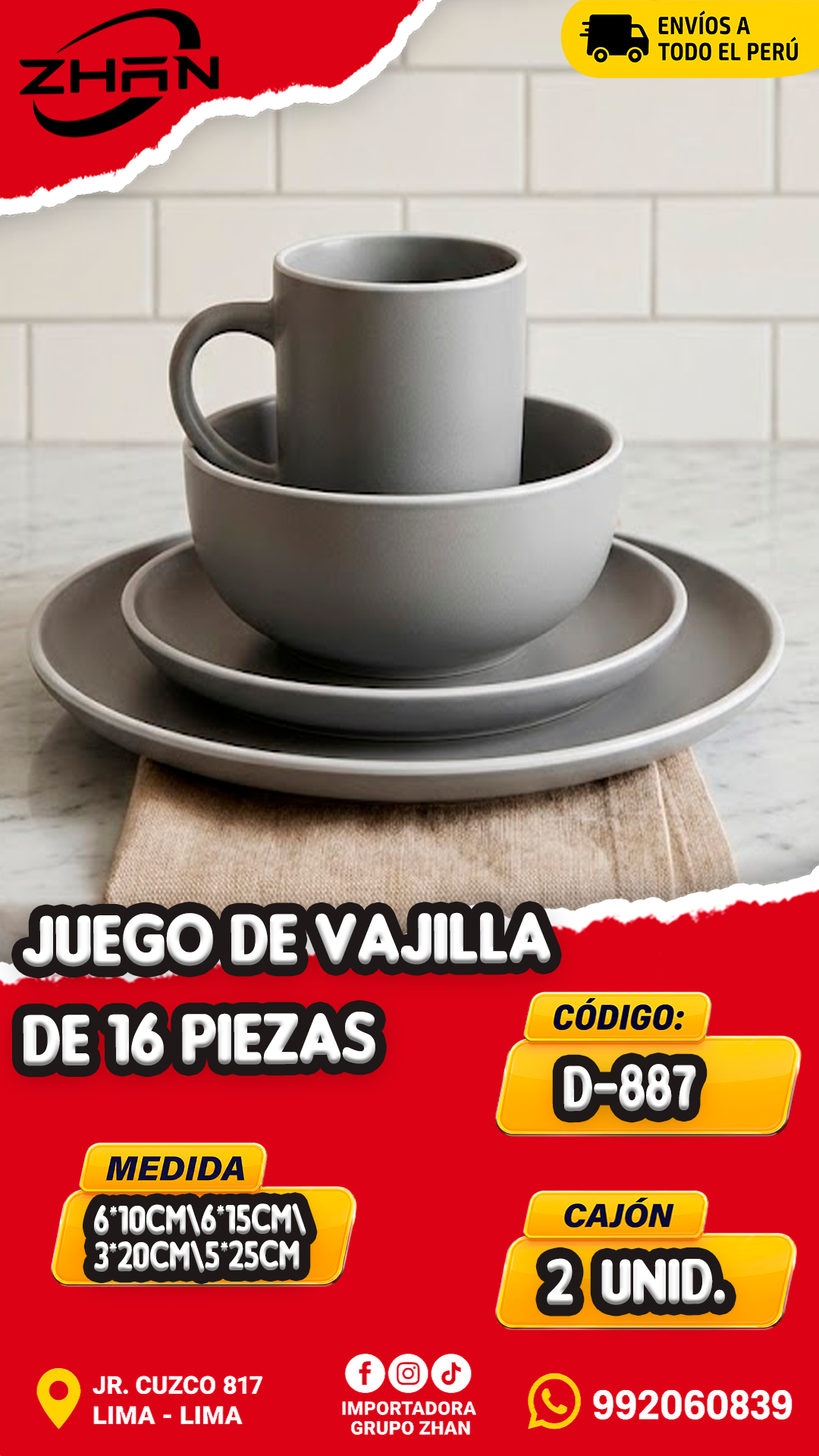 JUEGO DE VAJILLA DE 16 PIEZAS