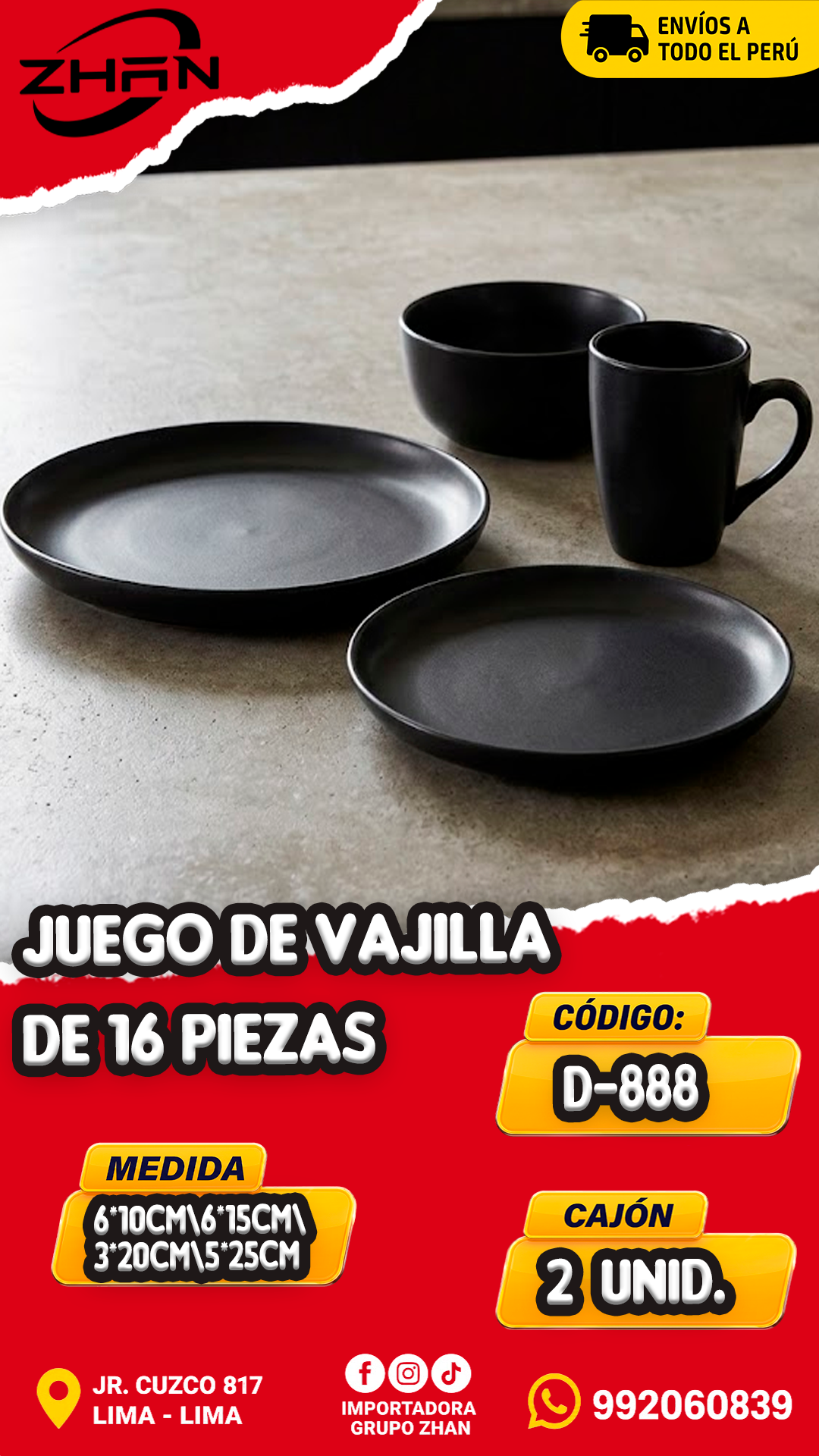 JUEGO DE VAJILLA DE 16 PIEZAS