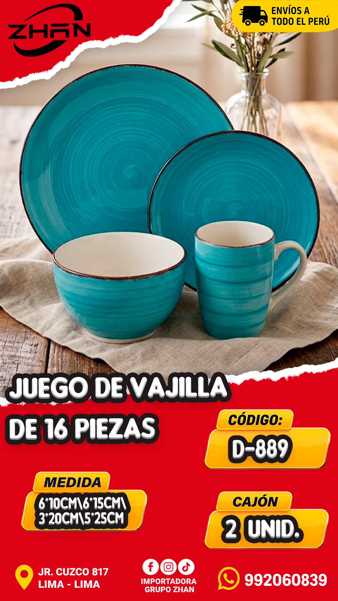 JUEGO DE VAJILLA DE 16 PIEZAS
