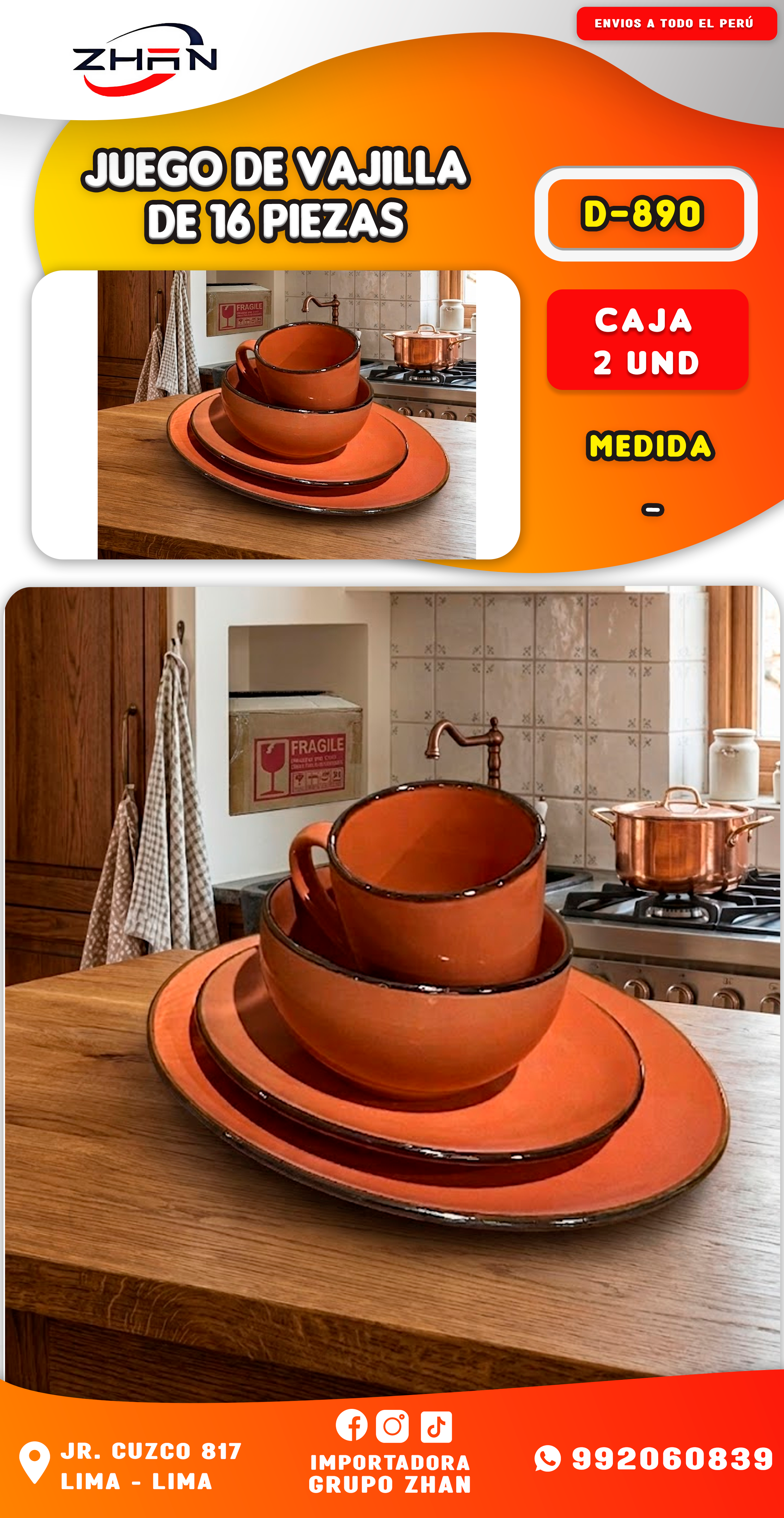 JUEGO DE VAJILLA DE 16 PIEZAS PLATOS Y TAZA