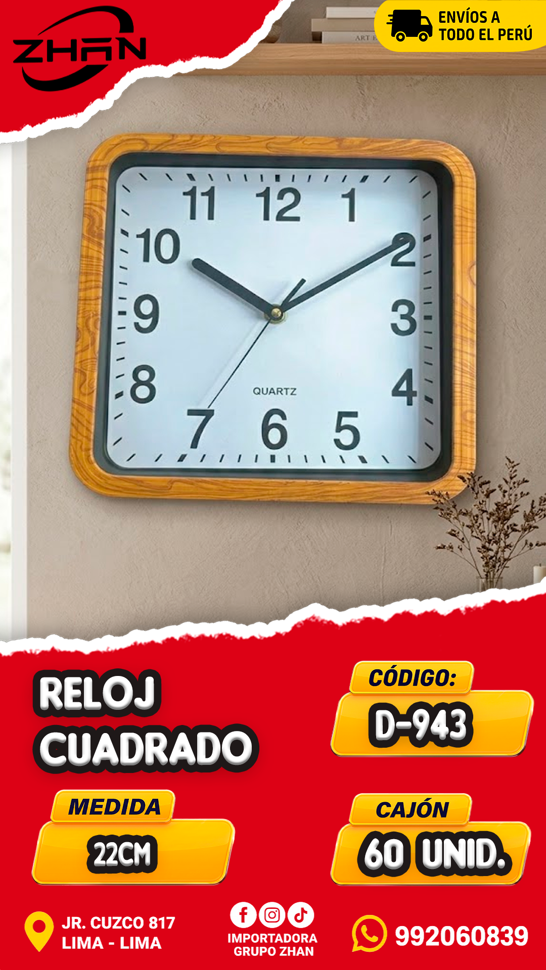 RELOJ CUADRADO