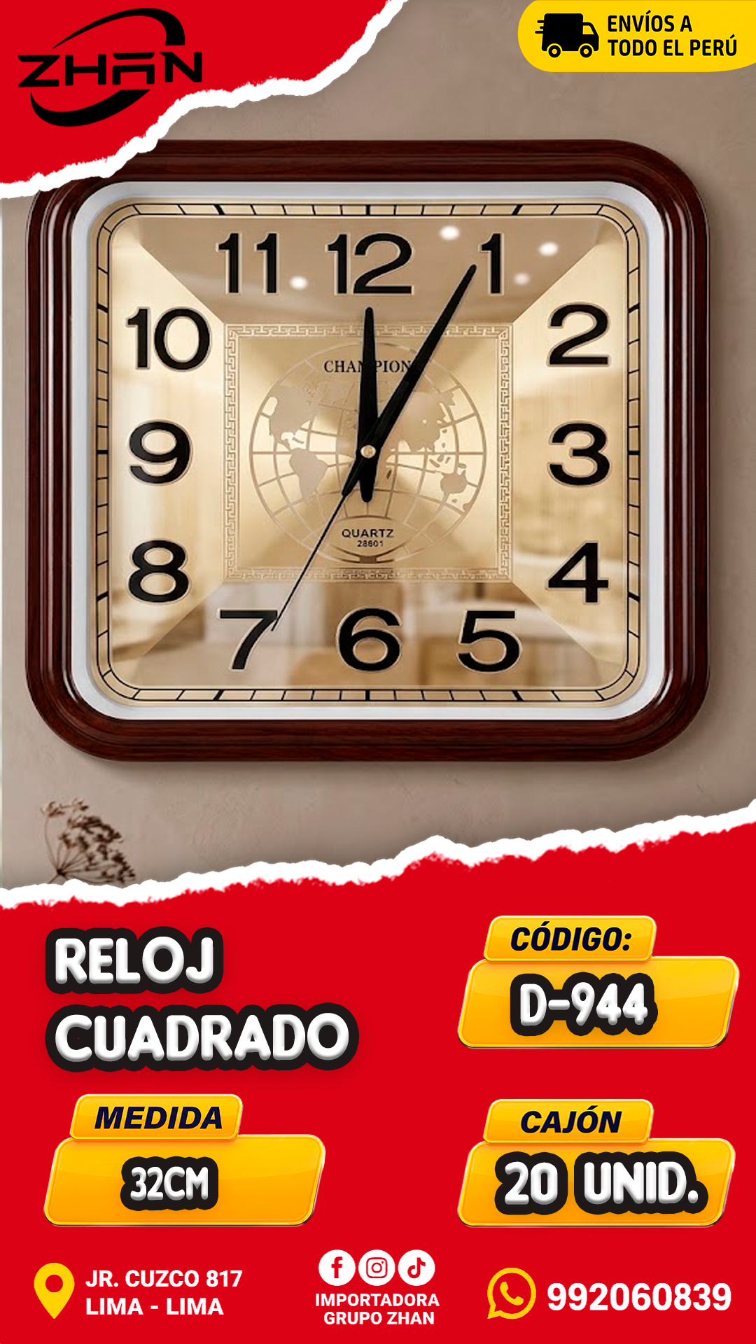 RELOJ CUADRADO
