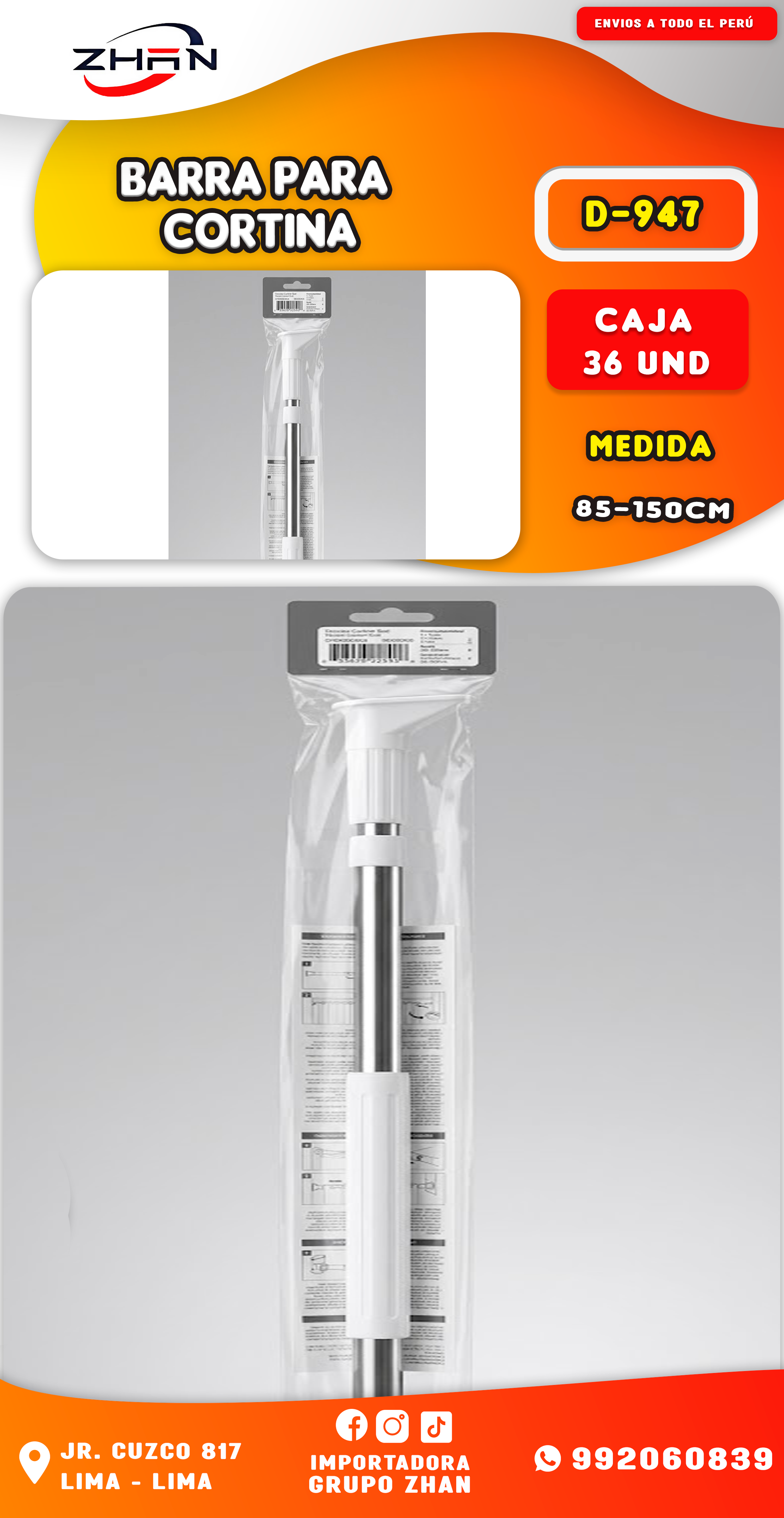 TUBO EXPANDIBLE PARA CORTINA