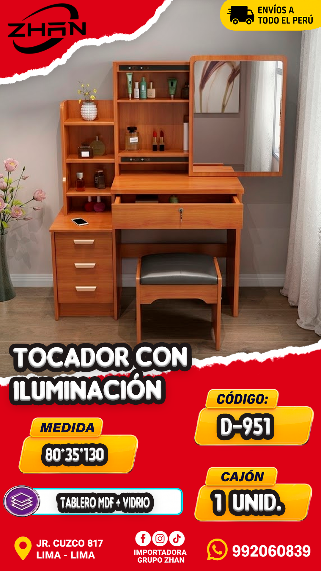 TOCADOR CON ILUMINACIÓN