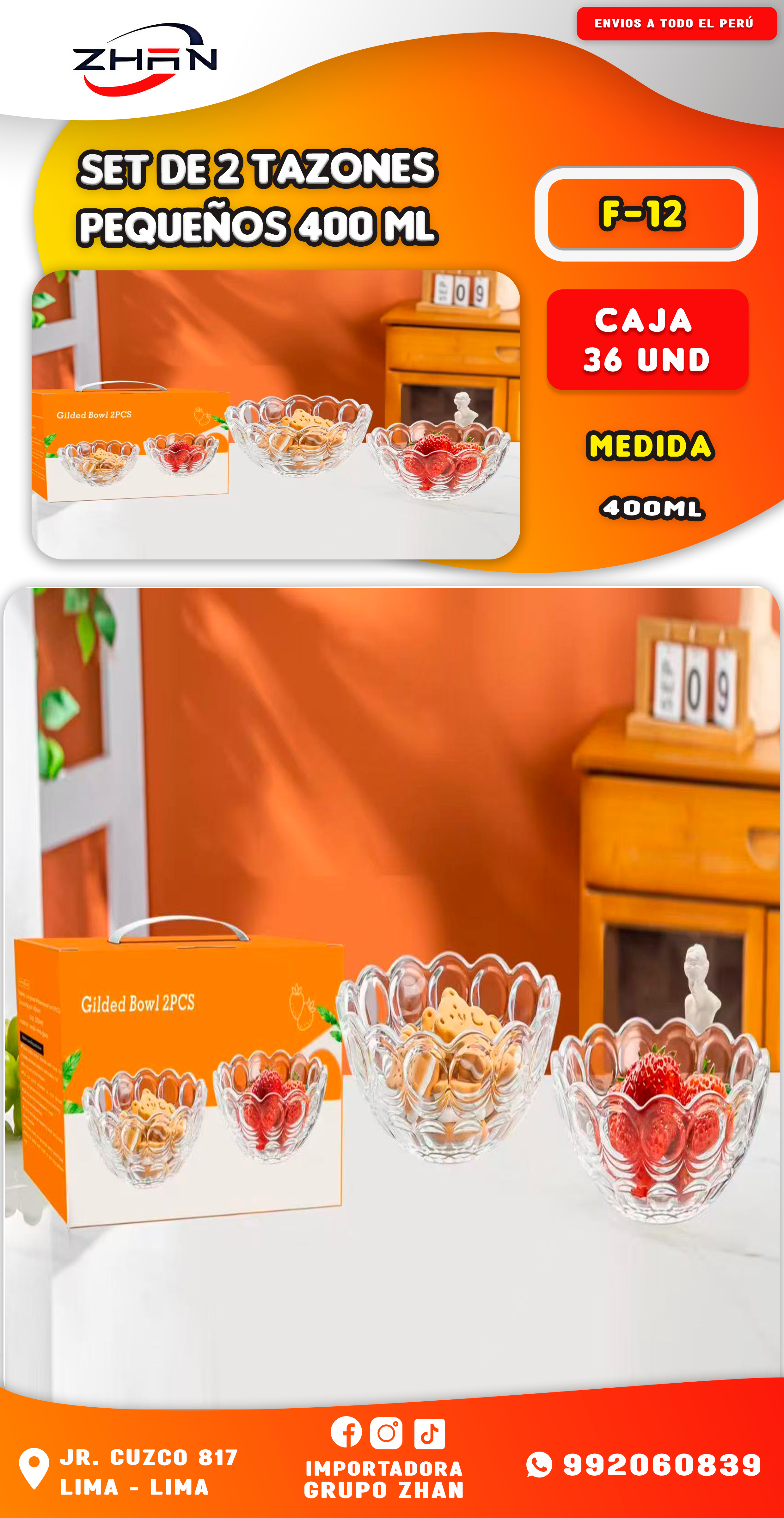 SET DE  2 TAZONES PEQUEÑO  400 ML