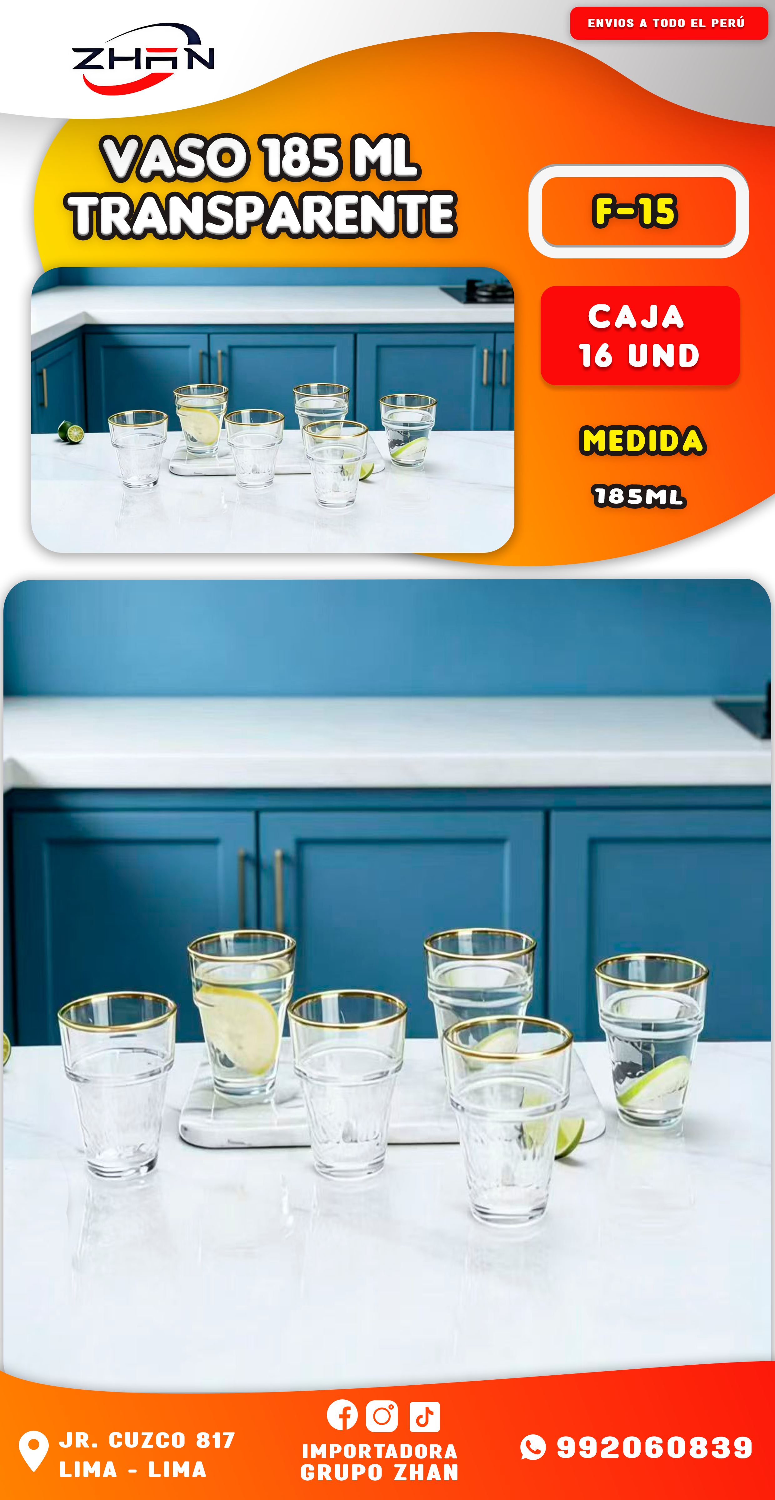 VASO 185 ML TRANSPARENTE