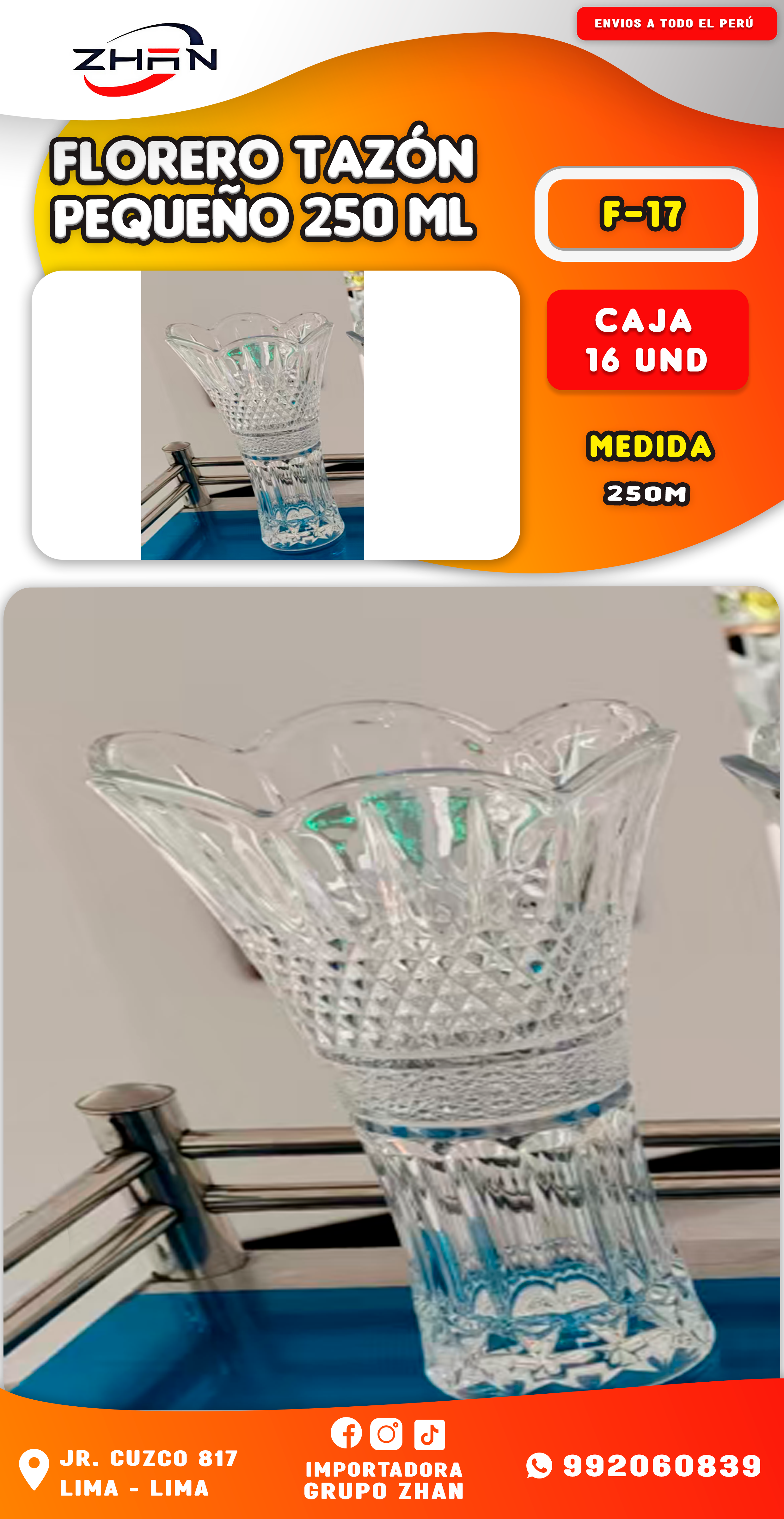 FLORERO TAZON PEQUEÑO 250 ML