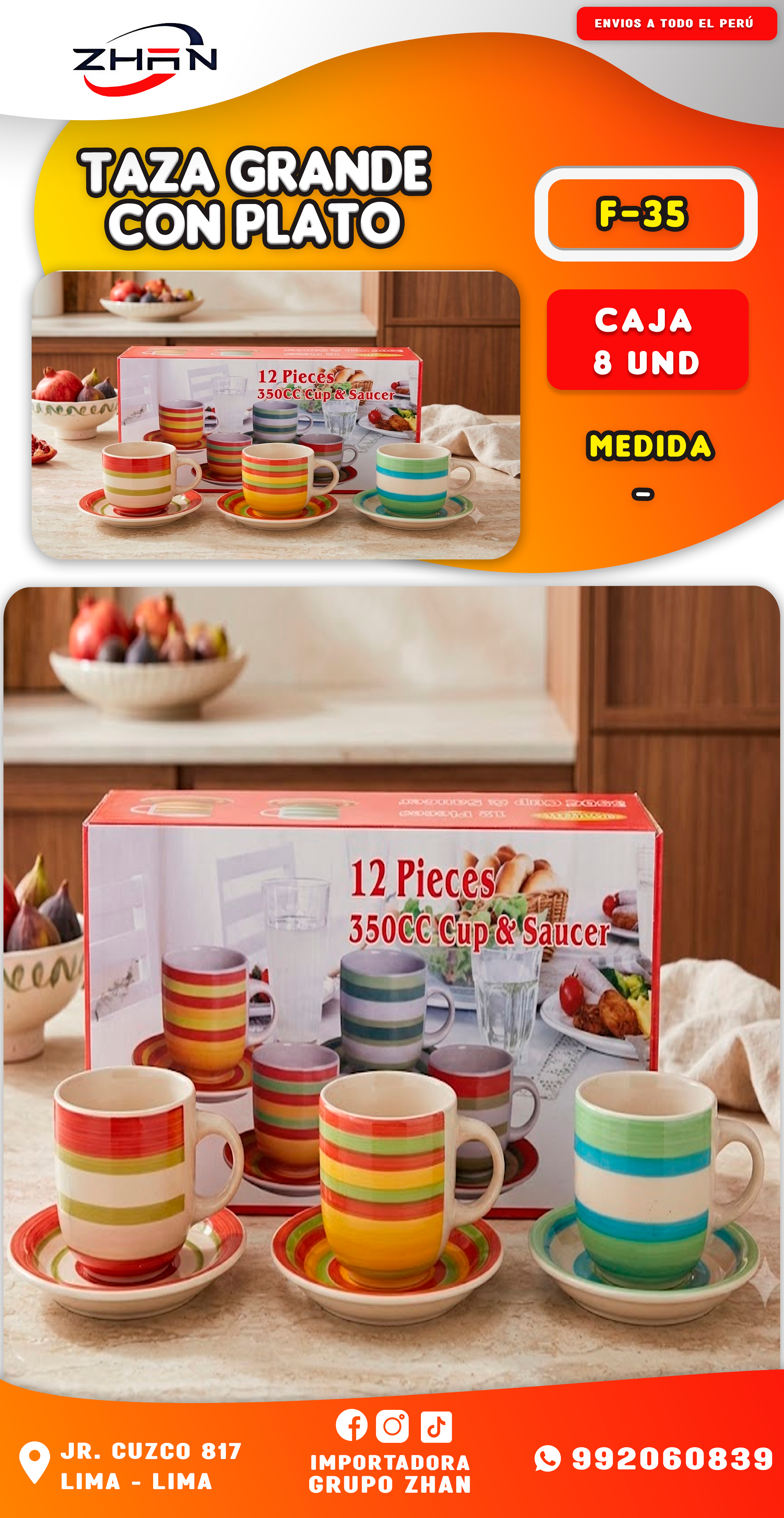 TAZA GRANDE CON PLATO