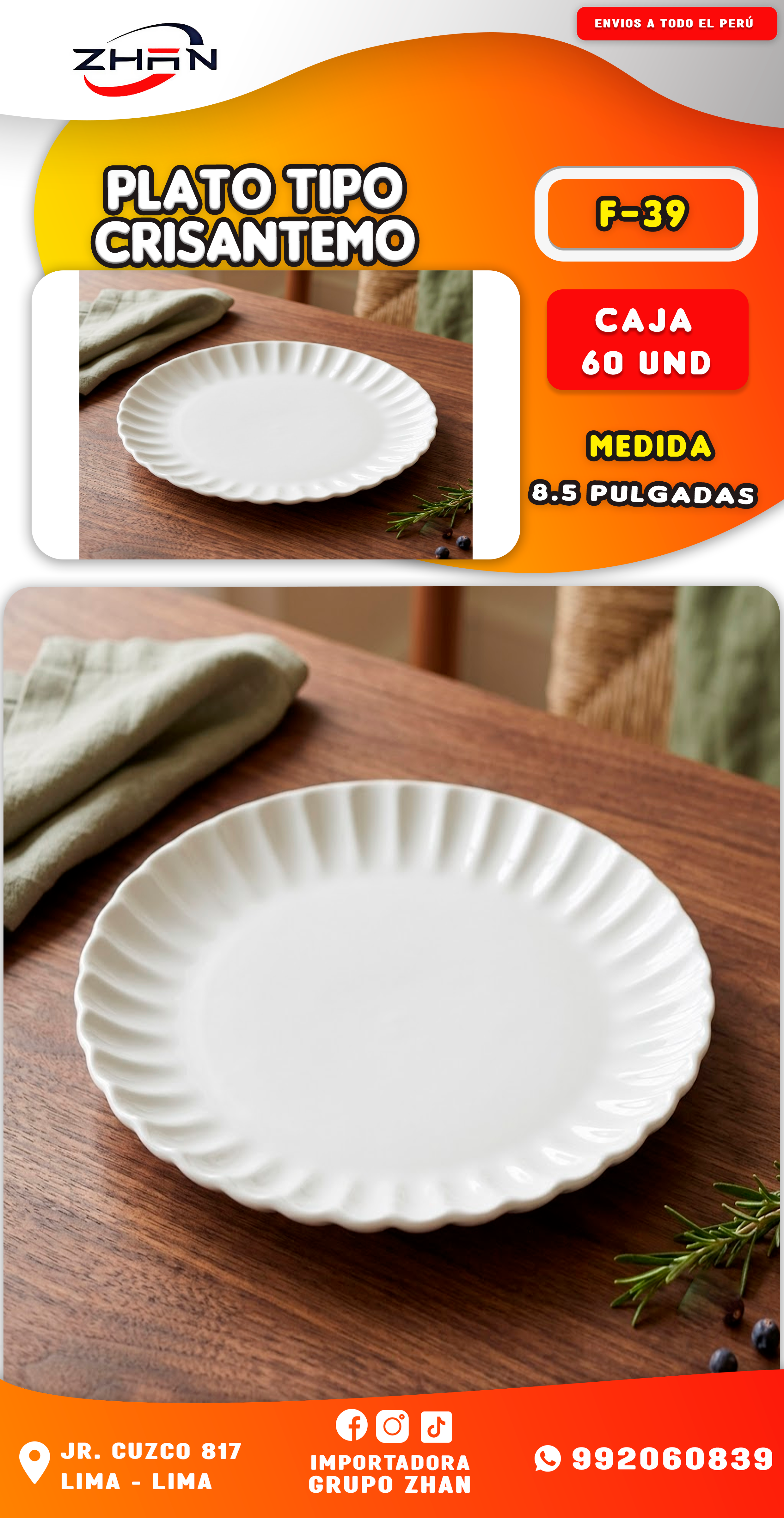 PLATO TIPO CRISANTEMO