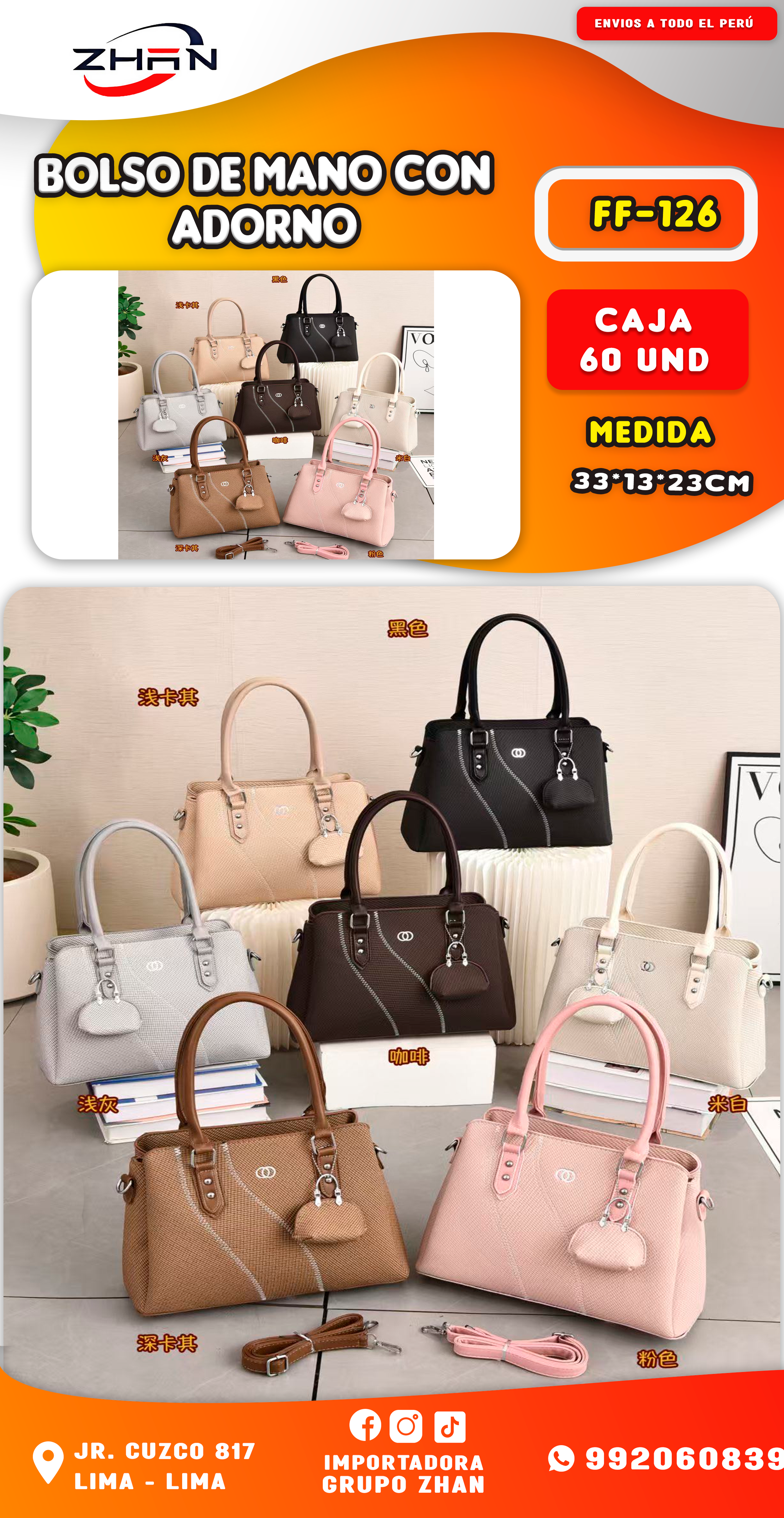 BOLSO DE MANO CON ADORNO MINIBOLSO