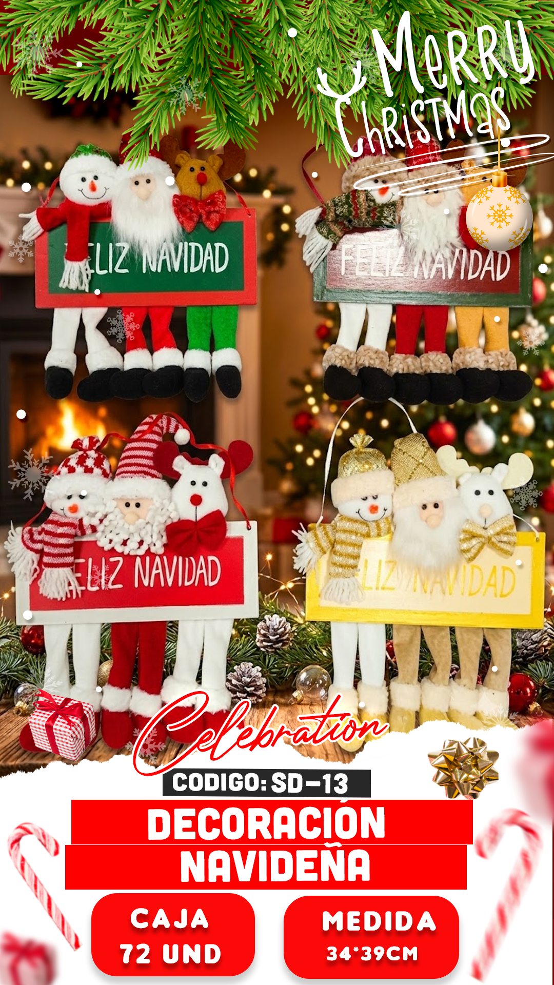 DECORACIÓN NAVIDEÑA CON TRES PERSONAJES